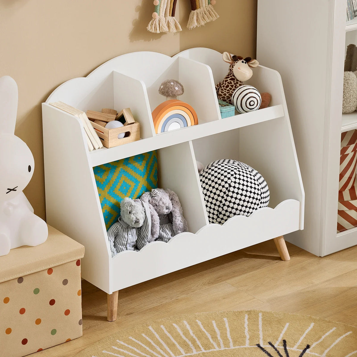 Bibliothèque enfant Montessori 5 casiers blanche Lilla Kids