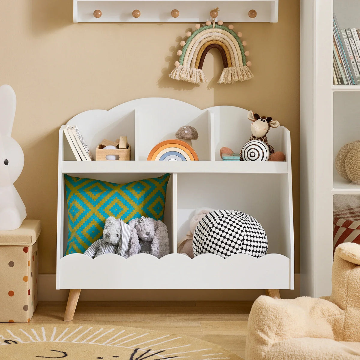 Bibliothèque enfant Montessori 5 casiers blanche Lilla Kids