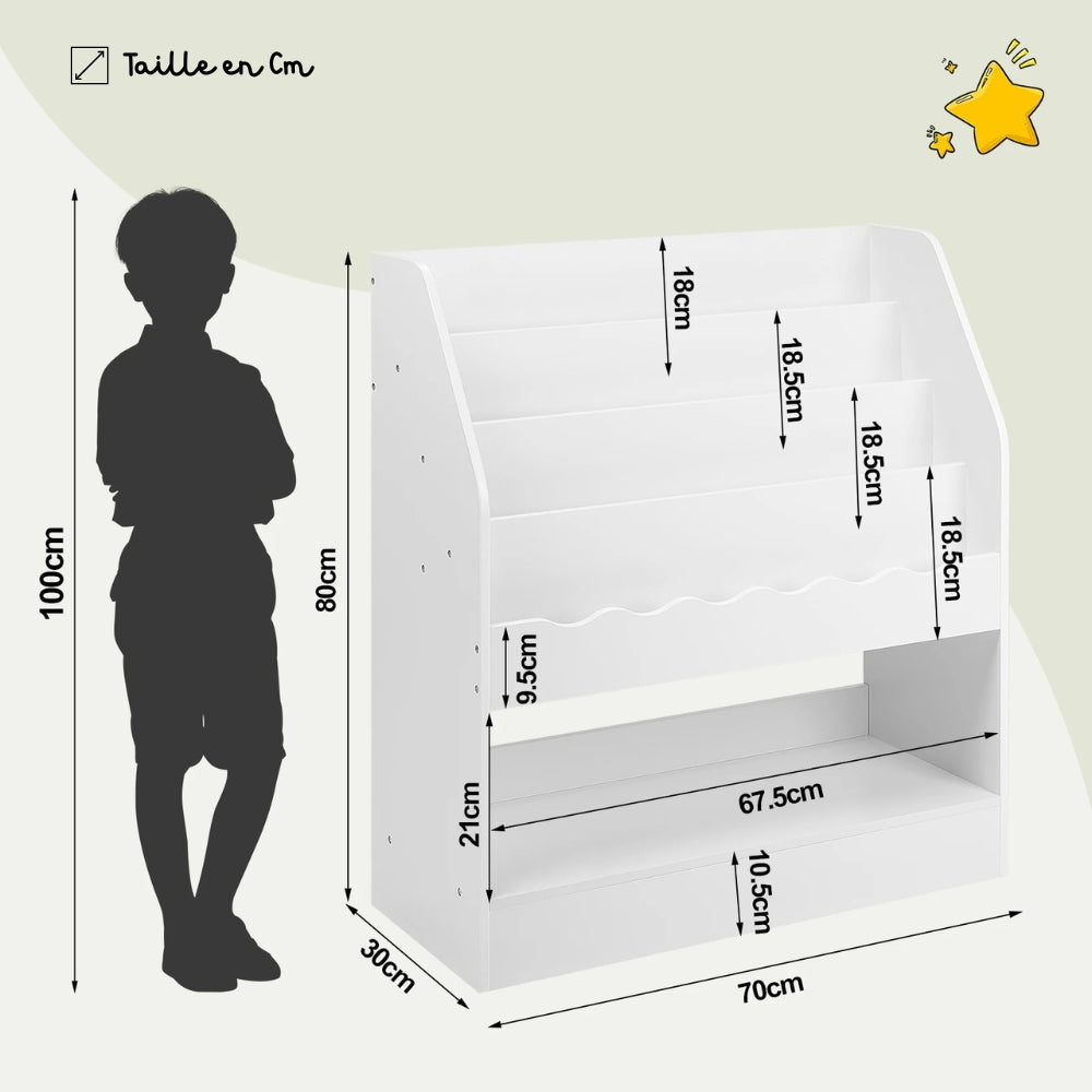 Bibliothèque enfant Montessori avec rangement Tilda Kids