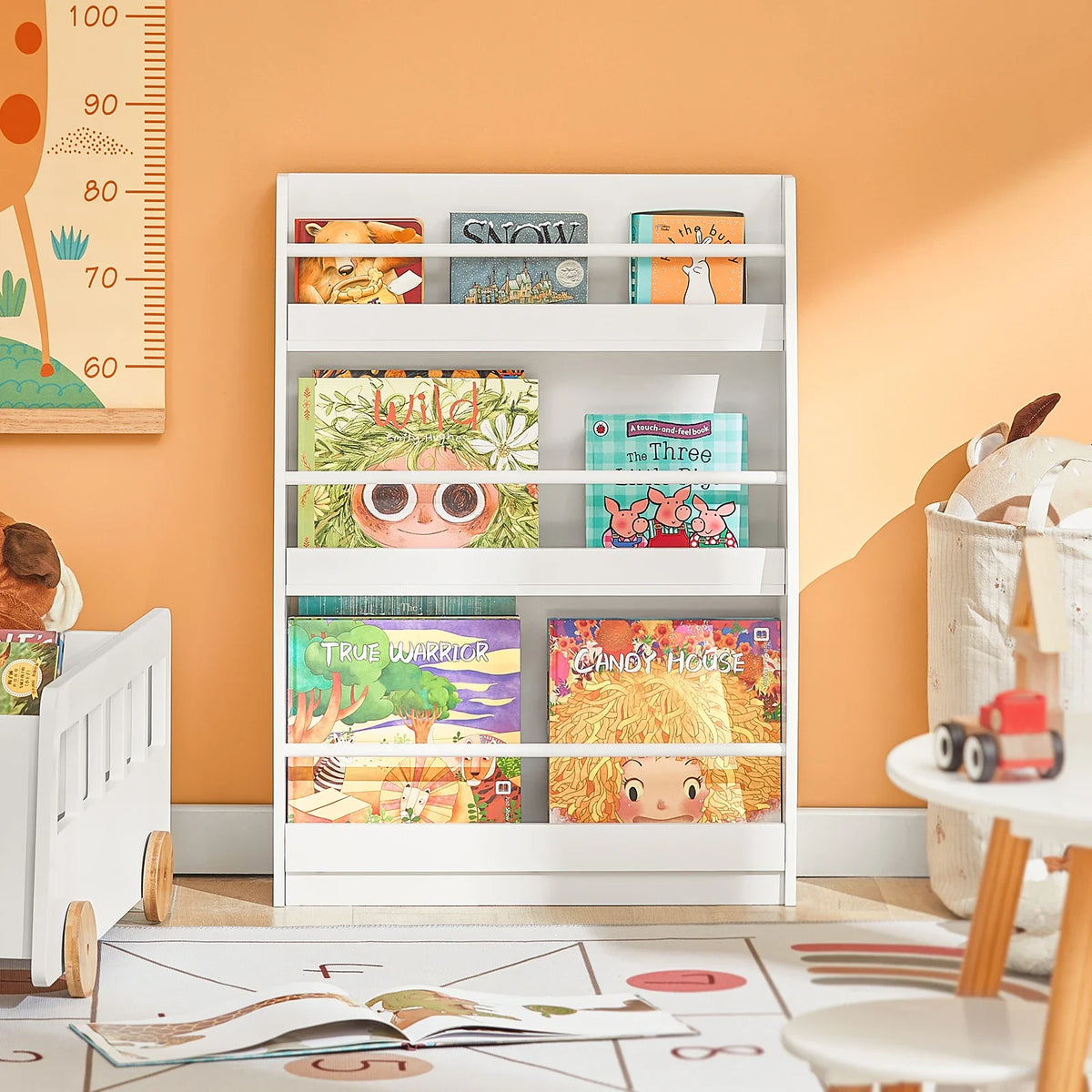 Bibliothèque murale enfant 3 étagères blanche Lilla Kids