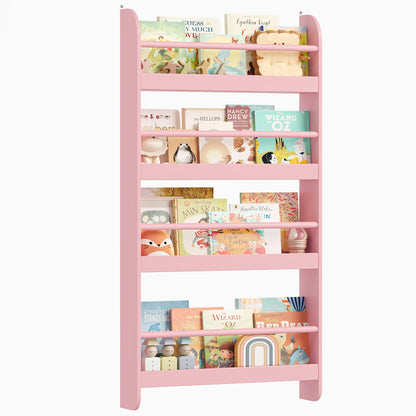 Bibliothèque murale enfant 4 niveaux 113x59 Lilla Kids