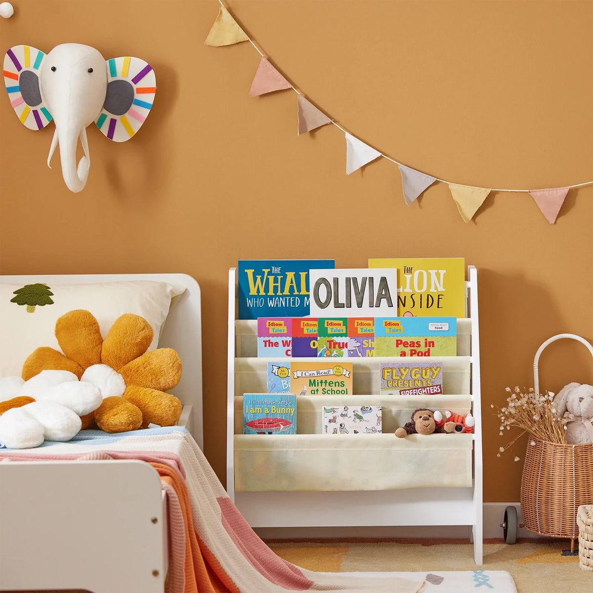 Bibliothèque murale enfant éventail 4 niveaux Lilla Kids