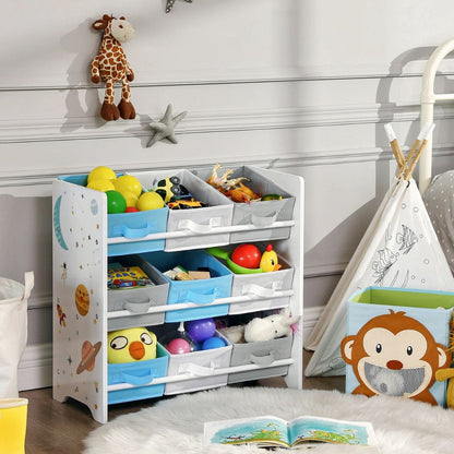 Bibliothèque rangement jouets enfant avec boîtes de rangement Tilda Kids