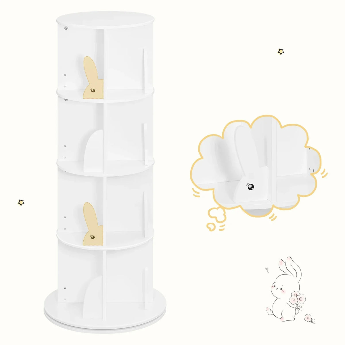 Bibliothèque rotative enfant 360° blanc Tilda Kids