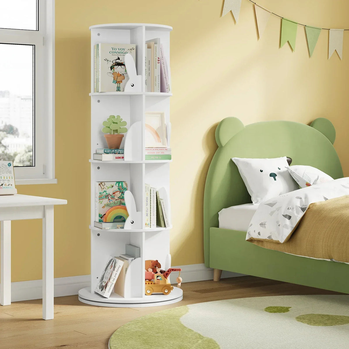 Bibliothèque rotative enfant 360° blanc Tilda Kids