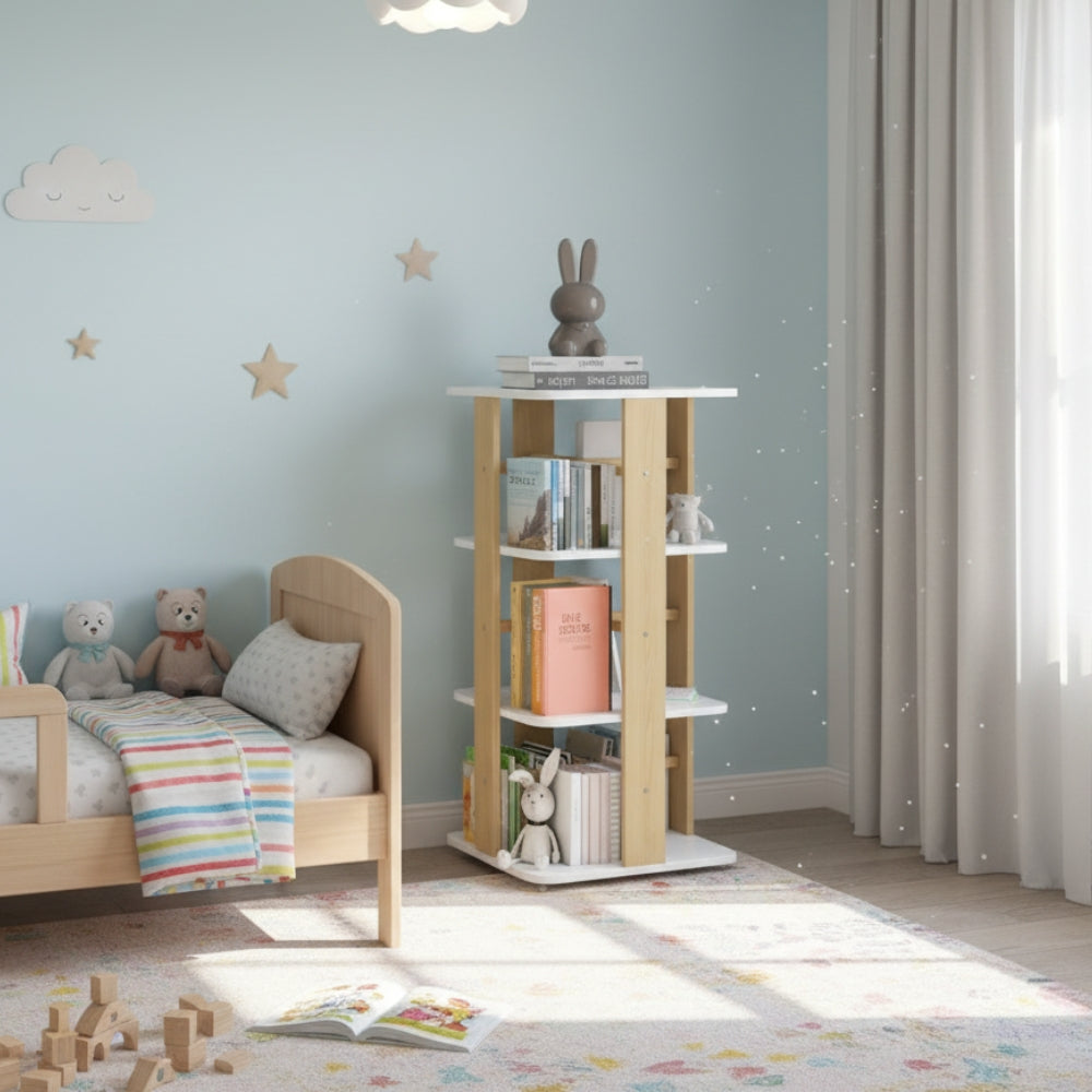 Bibliothèque rotative enfant en bois blanc Tilda Kids