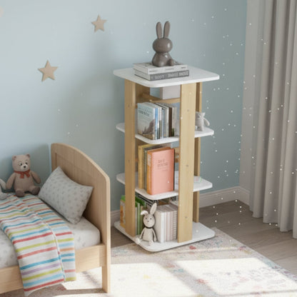 Bibliothèque rotative enfant en bois blanc Tilda Kids
