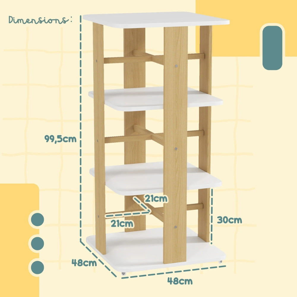 Bibliothèque rotative enfant en bois blanc Tilda Kids