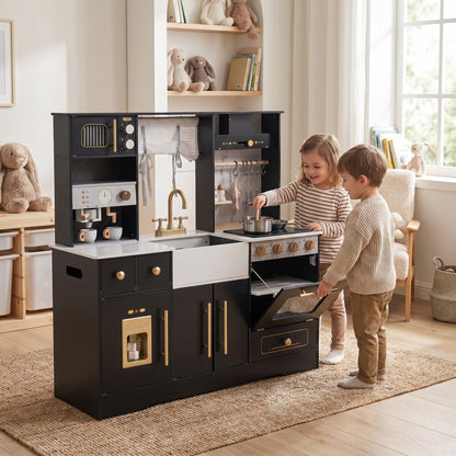 Cuisine Montessori en Bois avec Évier et Rangements