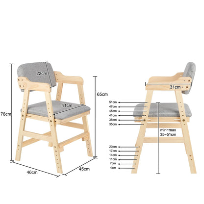 Chaise haute évolutive en pin pour enfant Lilla Kids