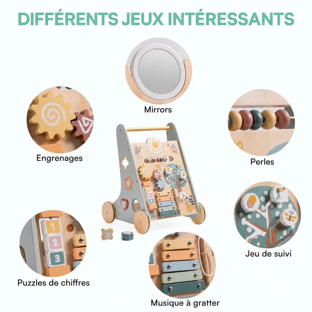 Chariot de marche Montessori en bois pour bébé Lilla Kids