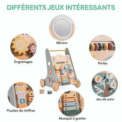 Chariot de marche Montessori en bois pour bébé Lilla Kids