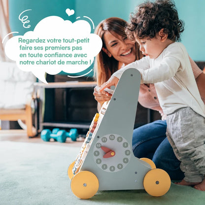 Chariot de marche Montessori en bois pour bébé Lilla Kids