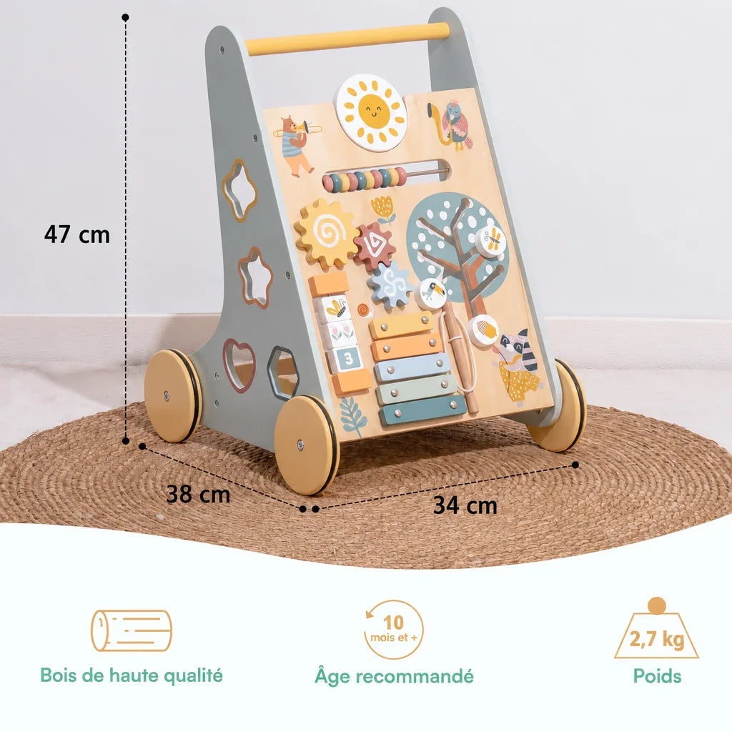 Chariot de marche Montessori en bois pour bébé Lilla Kids