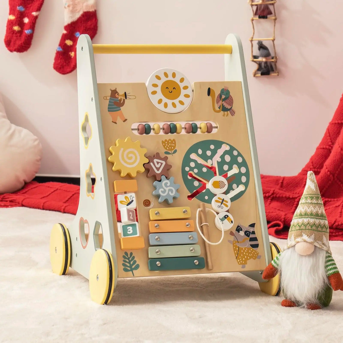 Chariot de marche Montessori en bois pour bébé Lilla Kids