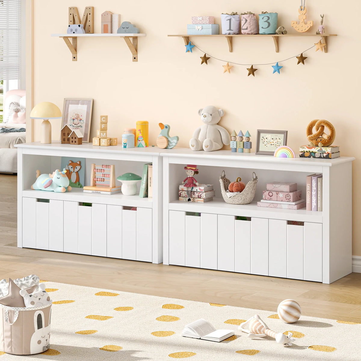 Commode à jouets enfant 3 tiroirs à roulettes Lilla Kids