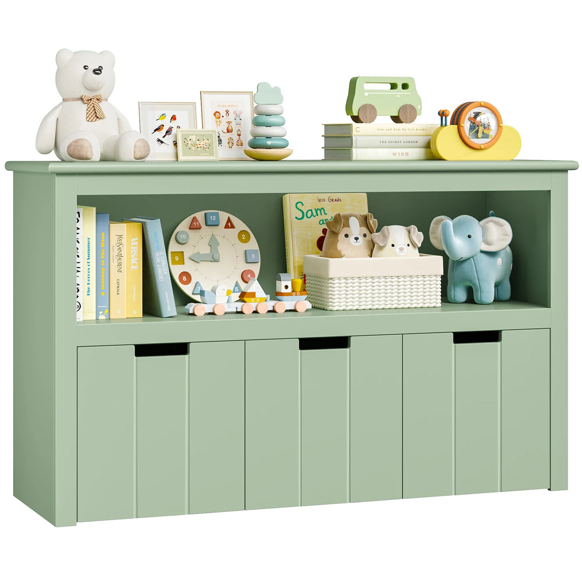 Commode à jouets enfant 3 tiroirs à roulettes Lilla Kids