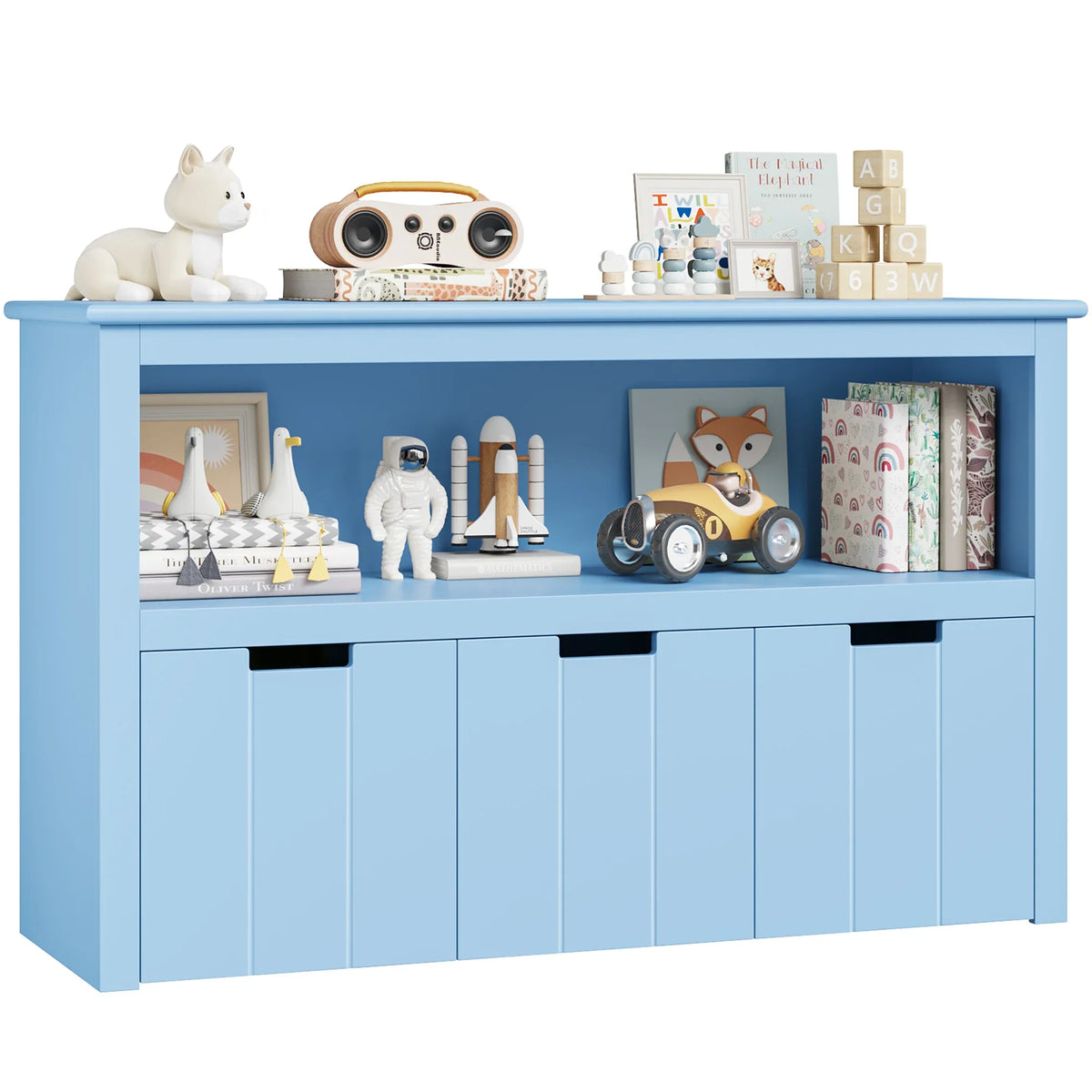 Commode à jouets enfant 3 tiroirs à roulettes Lilla Kids