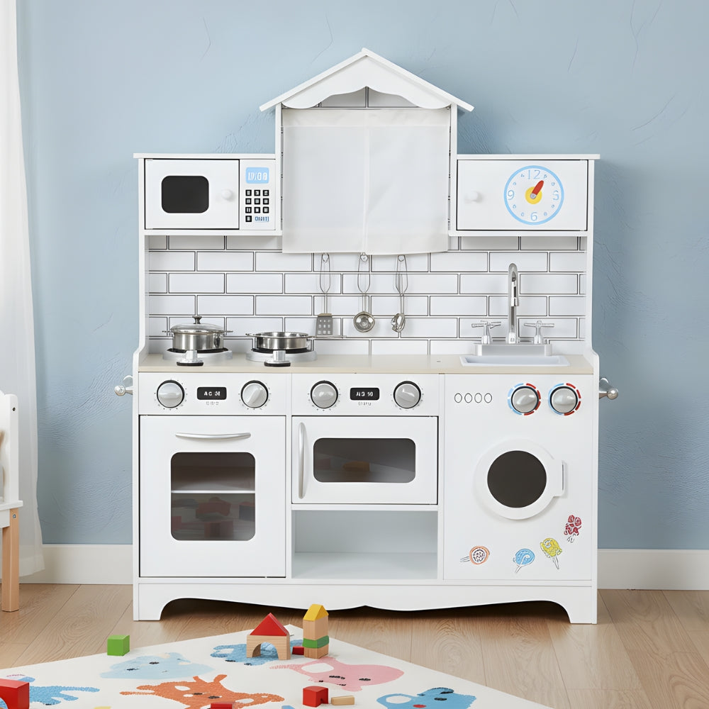 Cuisine enfant blanche avec four, plaques et machine à laver Tilda Kids
