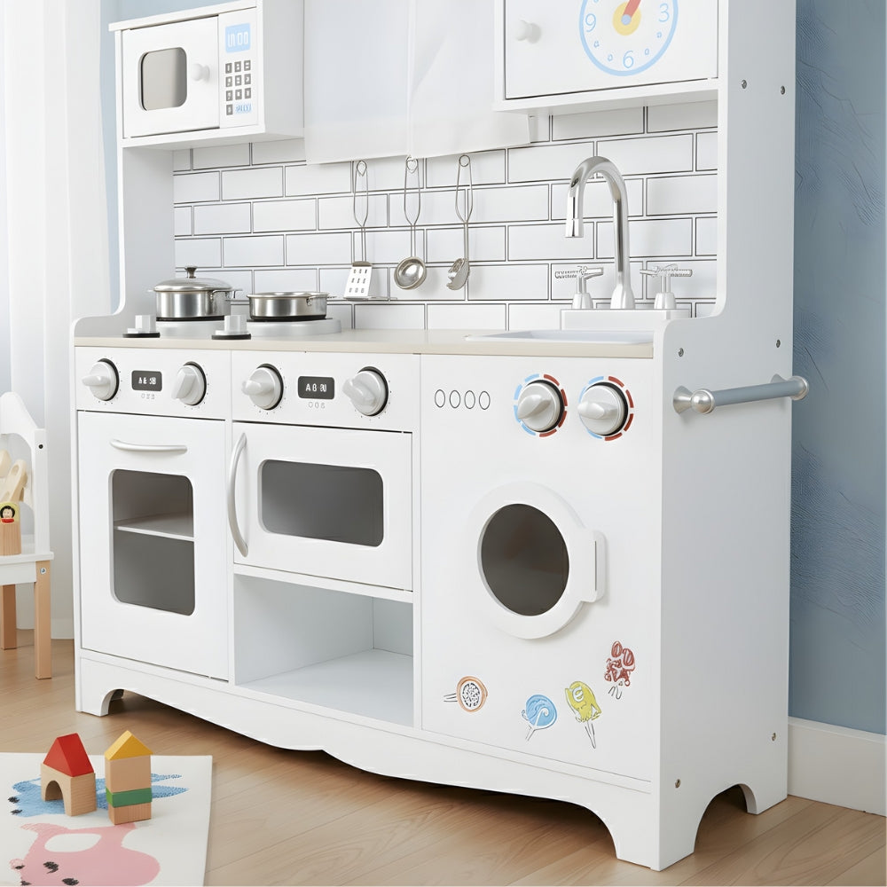 Cuisine enfant blanche avec four, plaques et machine à laver Tilda Kids