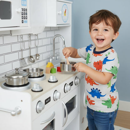 Cuisine enfant blanche avec four, plaques et machine à laver Tilda Kids