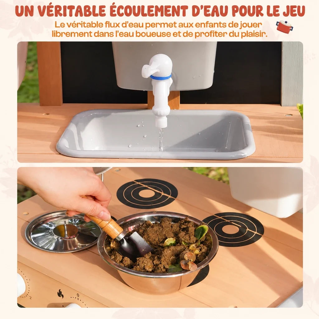 Cuisine enfant de jardin avec évier et toit Lilla Kids