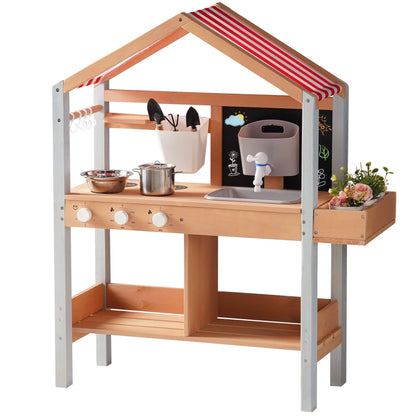 Cuisine enfant de jardin avec évier et toit Lilla Kids