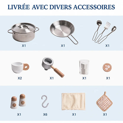 Cuisine enfant en bois avec accessoires réalistes Lilla Kids