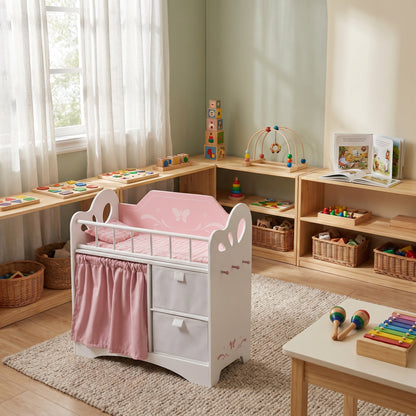 Lit Montessori pour Poupée avec Rangements et Penderie