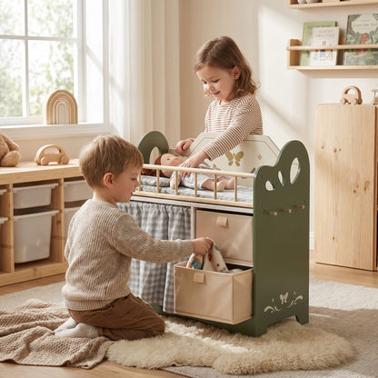 Lit Montessori pour Poupée avec Rangements et Penderie