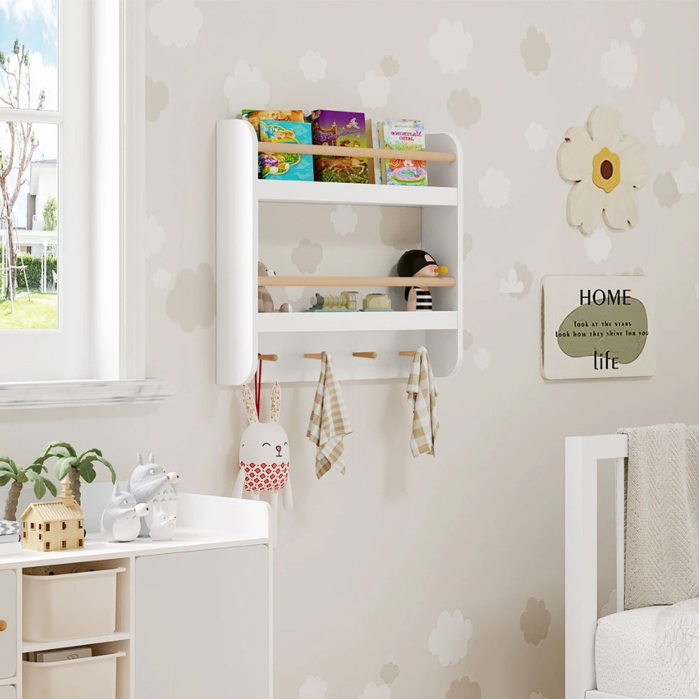 Étagère murale enfant blanc et bois clair Tilda Kids