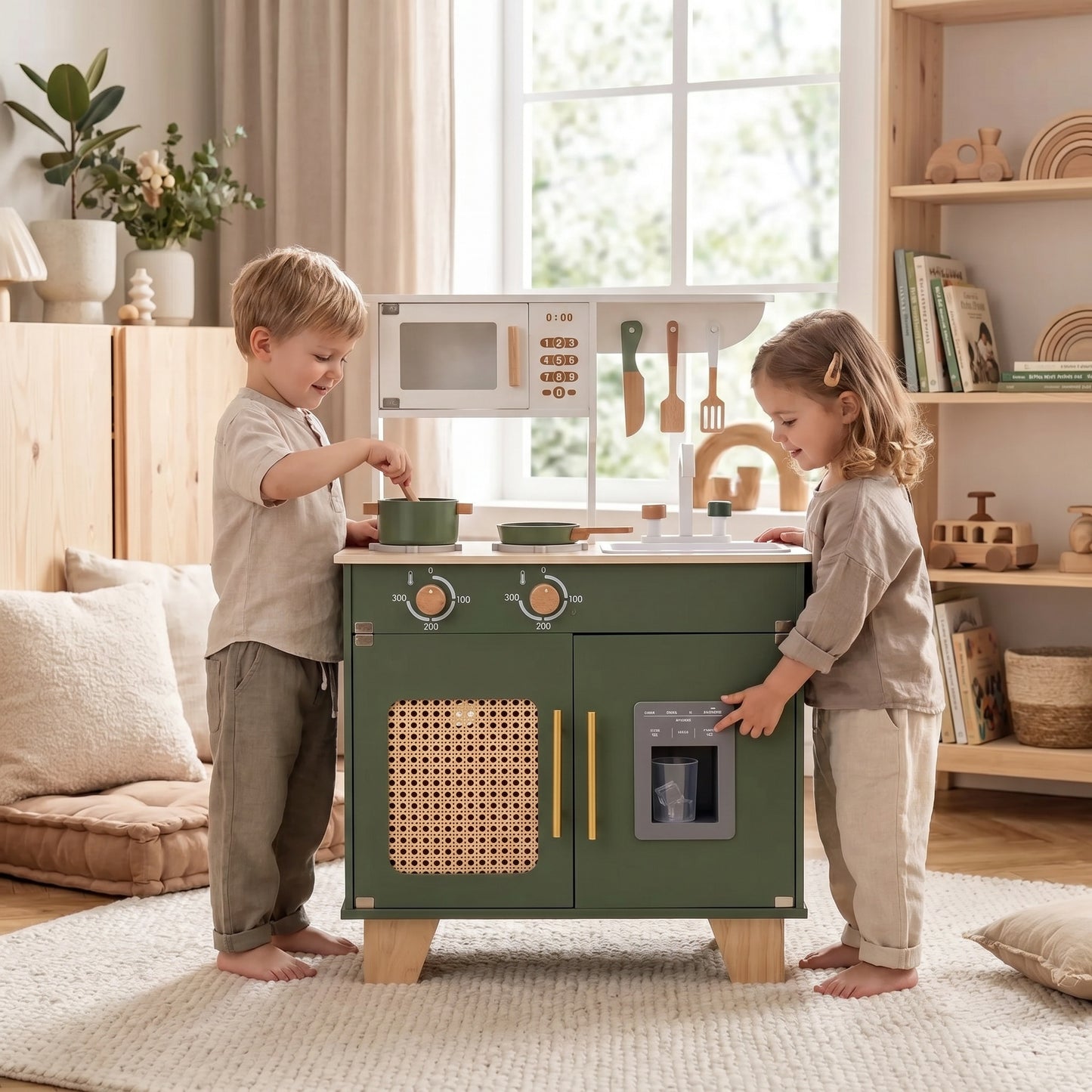 Meuble Montessori d’Imitation en Bois pour Cuisine et Maison