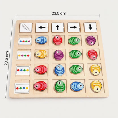 Puzzle de Coordination des Couleurs avec Poissons Montessori