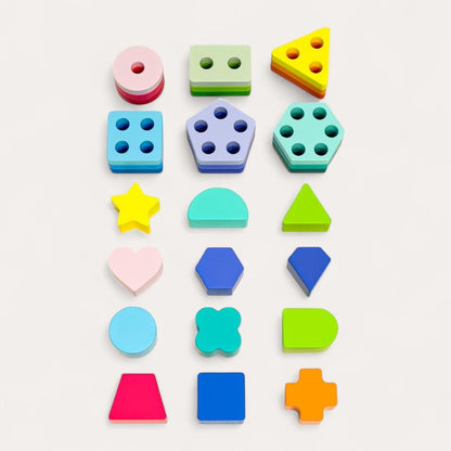 Jouet d'Empilage Montessori à Formes Géométriques