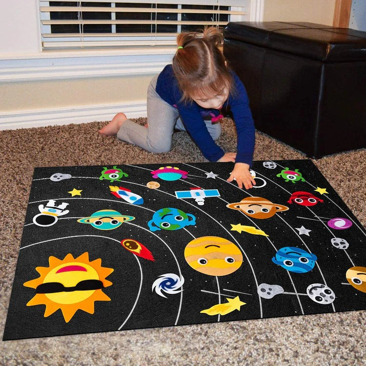 Tableau d'apprentissage Montessori en feutre