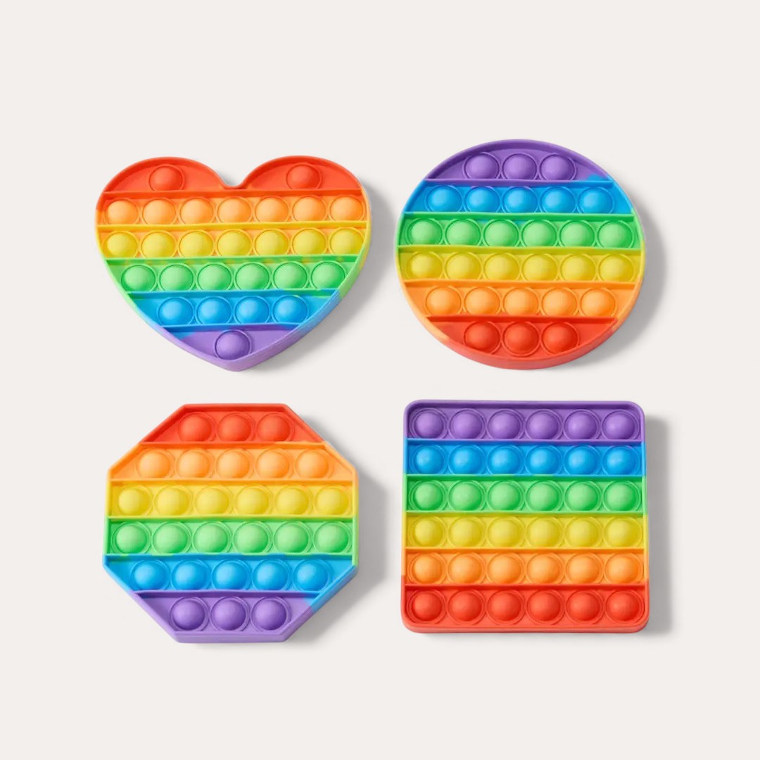 LOT DE 4 Pop it en silicone Montessori