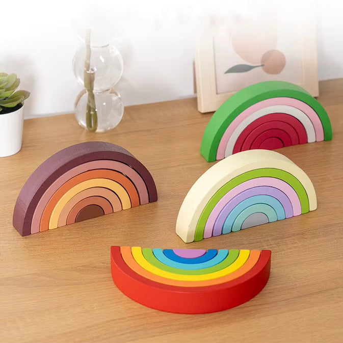 Puzzle Arc-en-Ciel en Bois Montessori