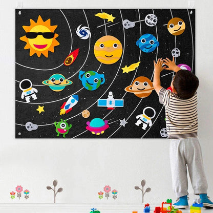 Tableau d'apprentissage Montessori en feutre