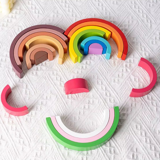 Puzzle Arc-en-Ciel en Bois Montessori