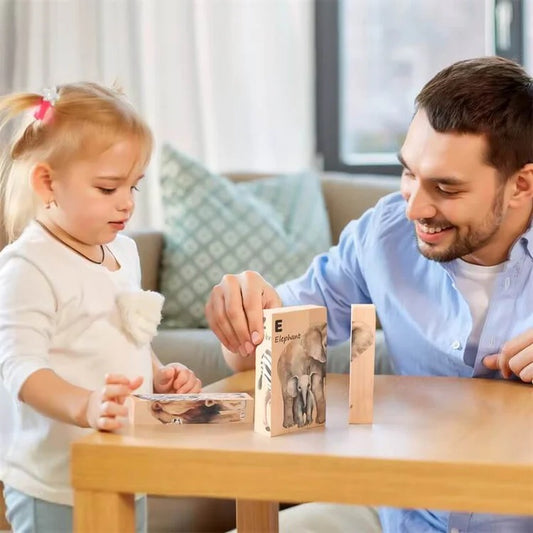 Puzzles d'animaux en bois Montessori