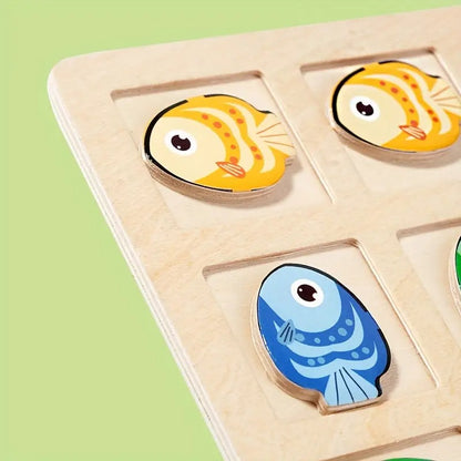 Puzzle de Coordination des Couleurs avec Poissons Montessori
