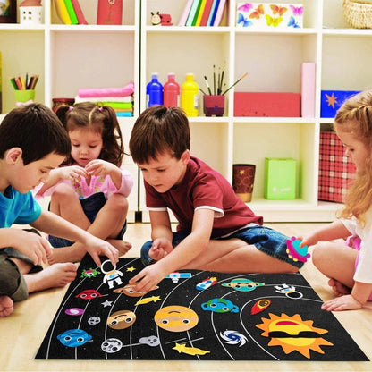 Tableau d'apprentissage Montessori en feutre