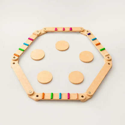 Poutres d'équilibre et pierres Montessori