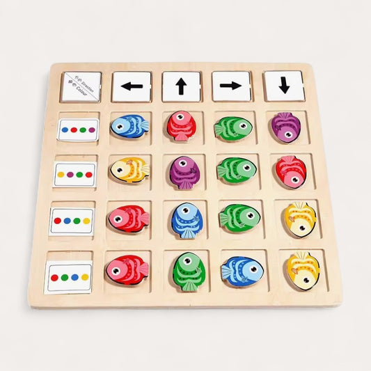 Puzzle de Coordination des Couleurs avec Poissons Montessori