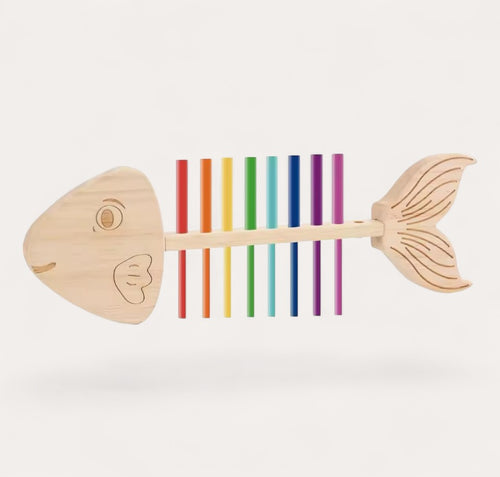 Puzzle assorti en os de poisson Montessori