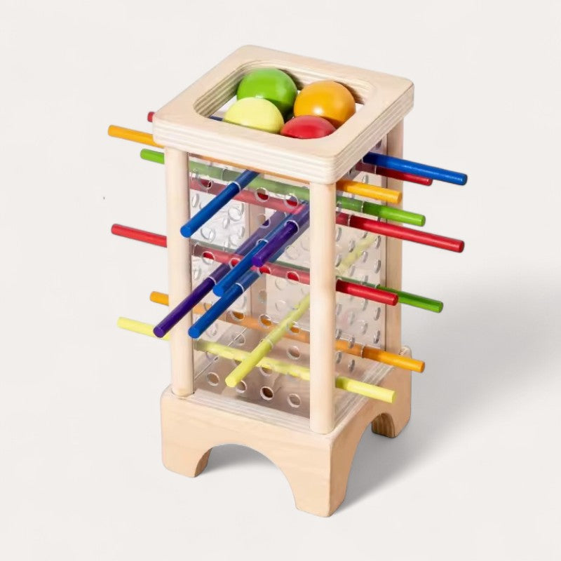 Tour à Billes et Bâtonnets Colorés Montessori