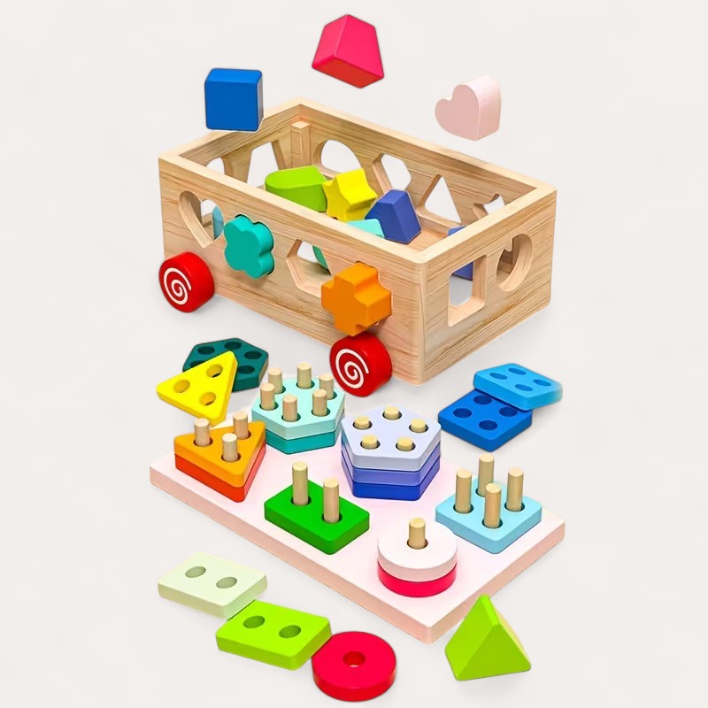 Jouet d'Empilage Montessori à Formes Géométriques