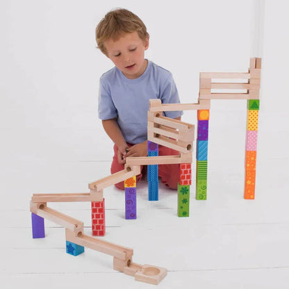 Circuit à billes Montessori en bois