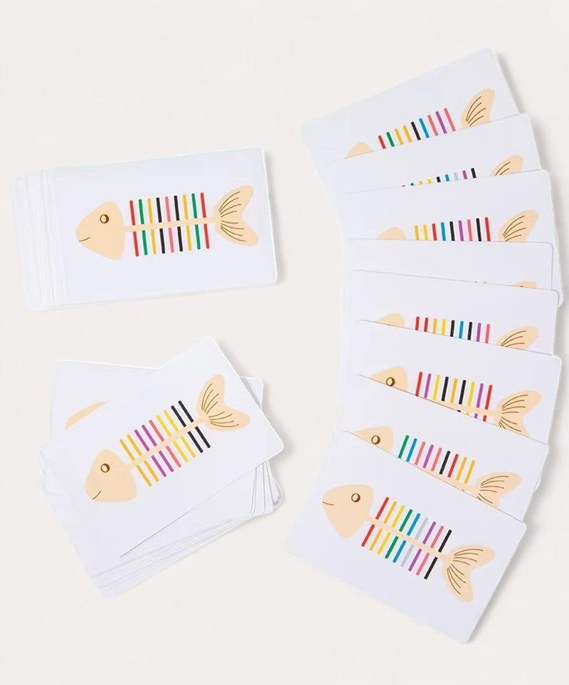 Puzzle assorti en os de poisson Montessori