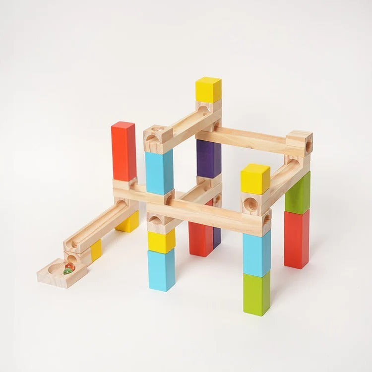 Circuit à billes Montessori en bois